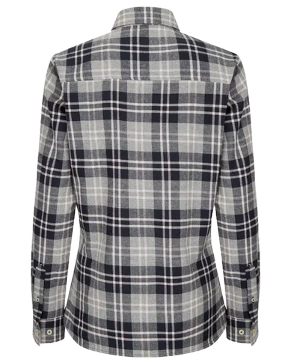 Marled Navy Coloured Hoggs of Fife Eilidh Ladies Shirt on white background #colour_marled-navy