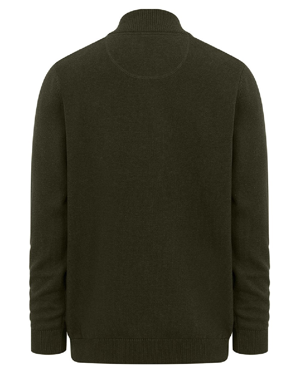 Fern Green coloured Hoggs of Fife Falkirk Quarter Zip Pullover on white background #colour_fern-green