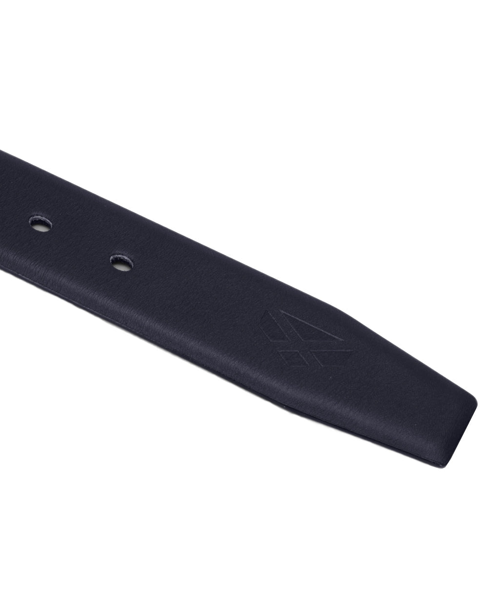 Black Coloured Hoggs of Fife Feather Edge Leather 35mm Belt on white background #colour_black