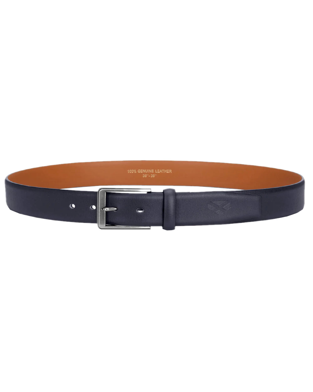 Black Coloured Hoggs of Fife Feather Edge Leather 35mm Belt on white background #colour_black