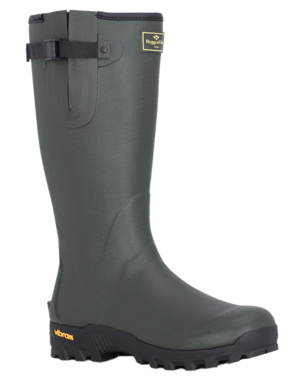 Field Green Coloured Hoggs of Fife Field Sport Neoprene Lined Wellingtons on white background #colour_field-green