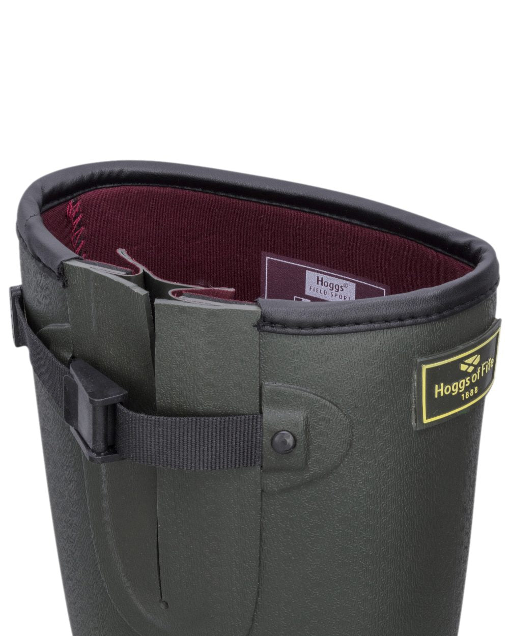 Field Green Coloured Hoggs of Fife Field Sport Neoprene Lined Wellingtons on white background #colour_field-green