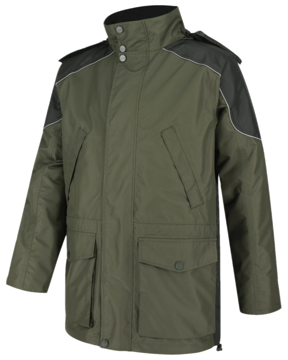 Green Coloured Hoggs of Fife Field Tech Waterproof Jacket on white background #colour_green