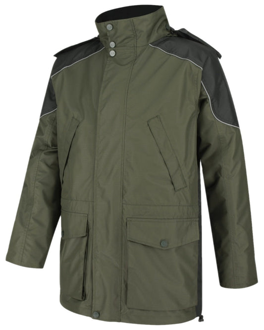 Green Coloured Hoggs of Fife Field Tech Waterproof Jacket on white background #colour_green