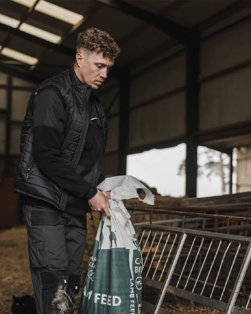 Charcoal Black Coloured Hoggs of Fife Granite II Utility Unlined Trousers on godown background #colour_charcoal-black