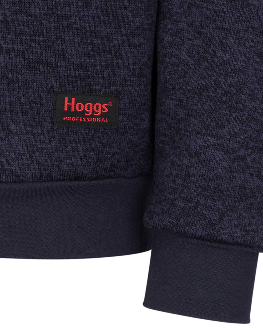 Navy Coloured Hoggs of Fife Green King II Quarter Zip Knit Fleece on white background #colour_navy