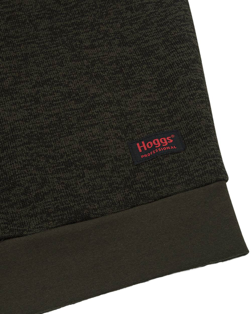 Green coloured Hoggs of Fife Green King II Quarter Zip Knit Fleece on white background #colour_green