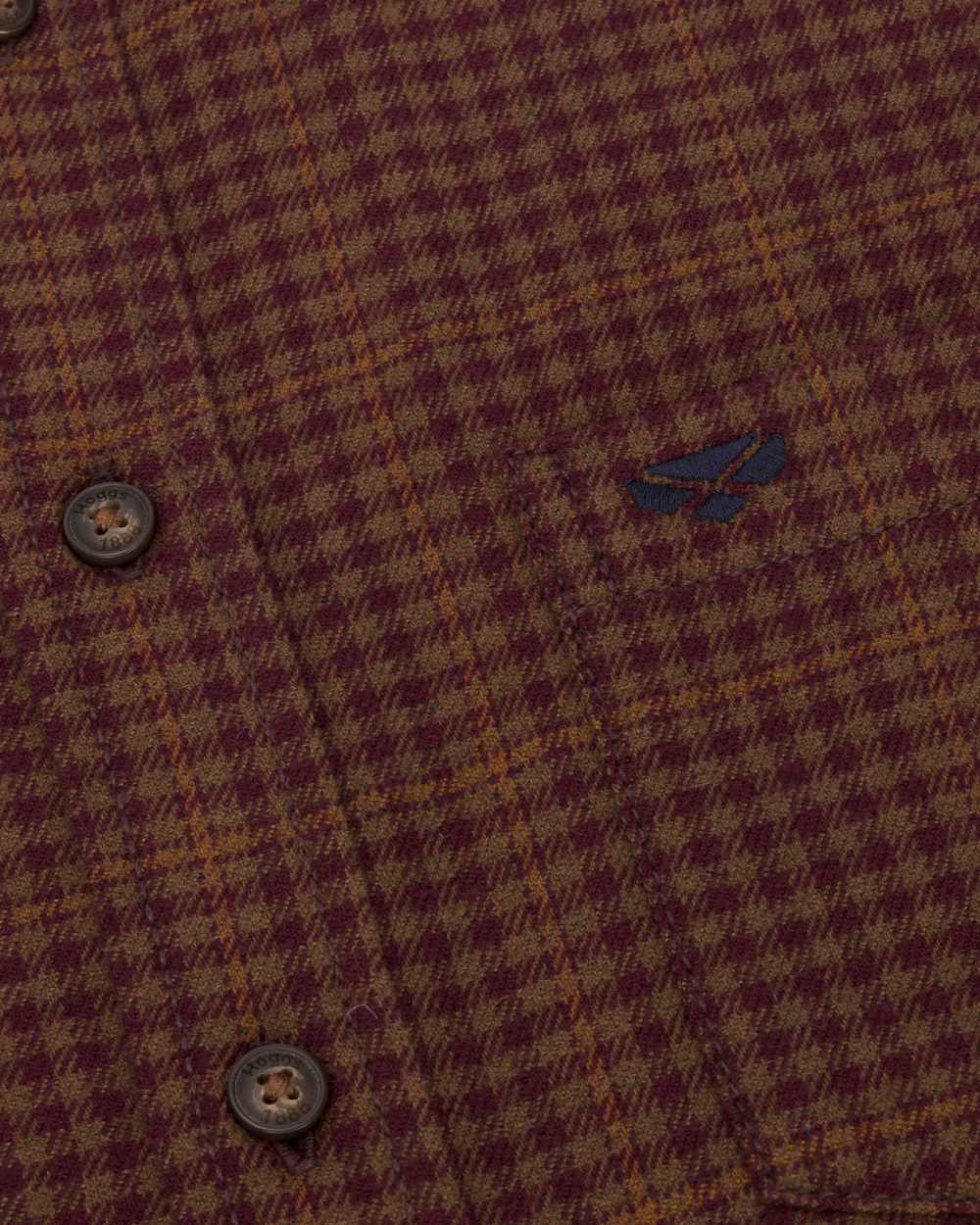 Rust Coloured Hoggs of Fife Harris Cotton Twill Check Shirt on white background #colour_rust
