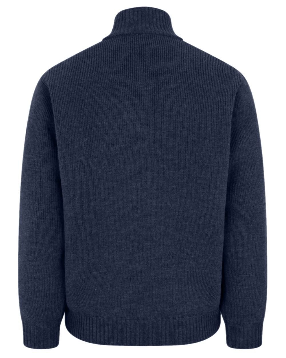 Storm Blue Coloured Hoggs of Fife Hebrides II Quarter Zip Windproof Pullover on white background #colour_storm-blue