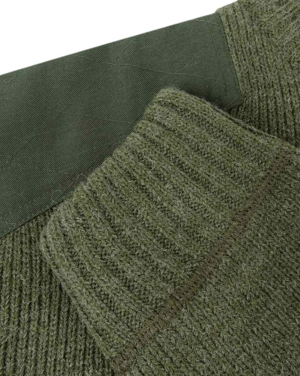 Loden Coloured Hoggs of Fife Hebrides Zip Neck Windproof Pullover on white background #colour_loden