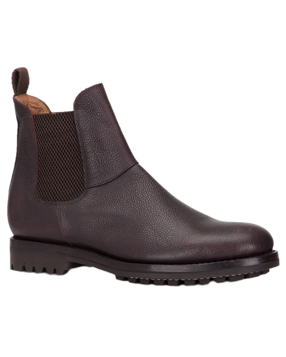 Dark Brown Coloured Hoggs of Fife Helmsdale Full Grain Dealer Boots on white background #colour_dark-brown