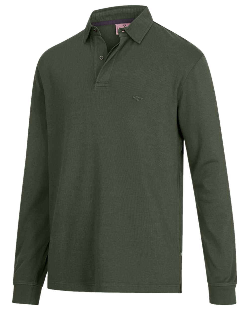 Green Coloured Hoggs of Fife Heriot Long Sleeve Rugby Shirt on white background #colour_green