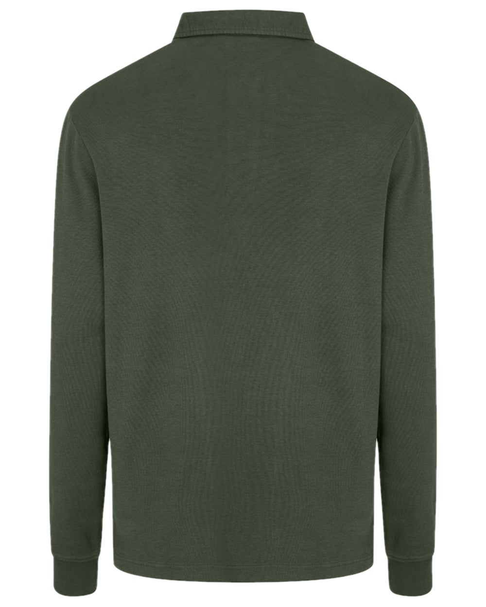 Green Coloured Hoggs of Fife Heriot Long Sleeve Rugby Shirt on white background #colour_green