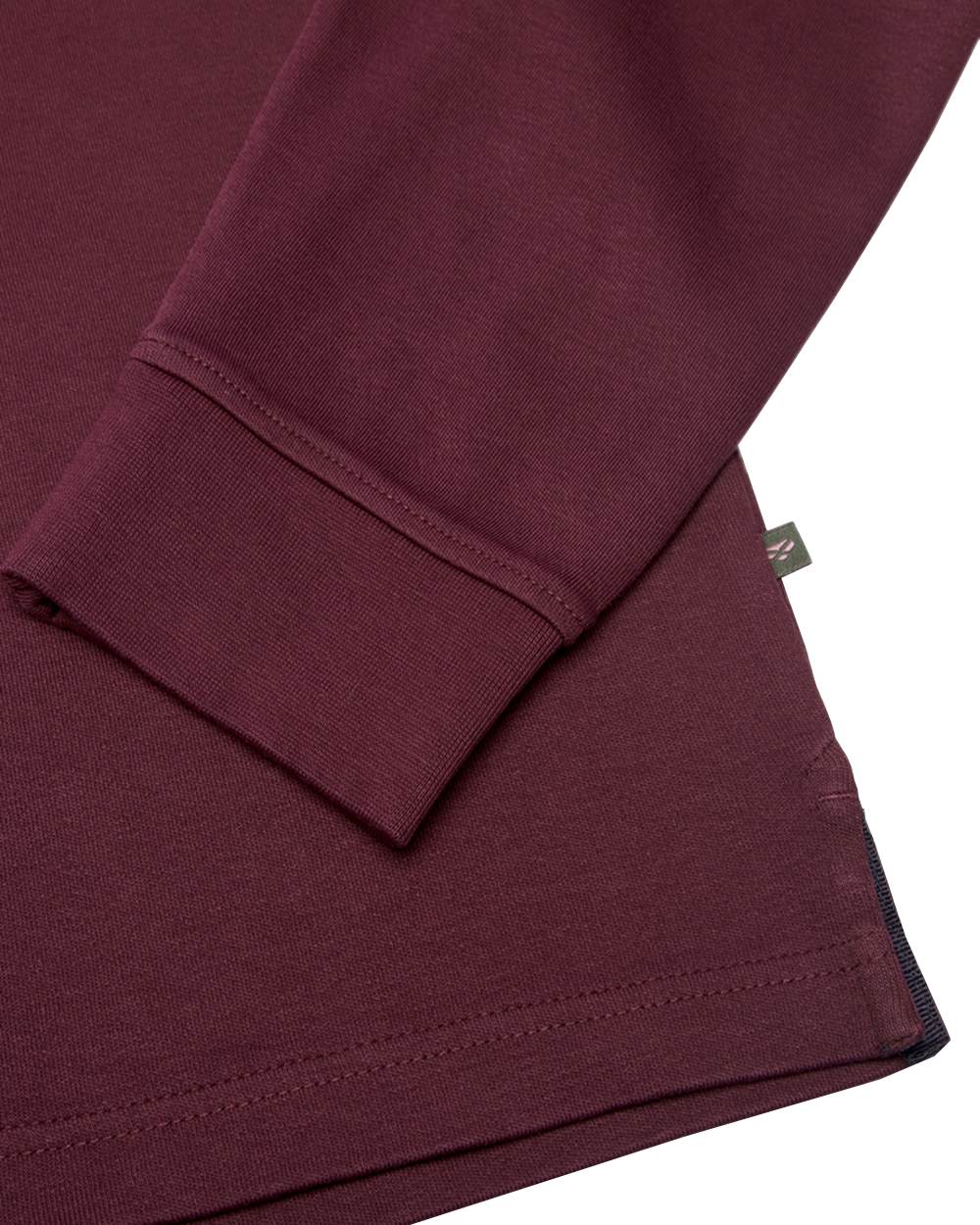 Merlot Coloured Hoggs of Fife Heriot Long Sleeve Rugby Shirt on white background #colour_merlot