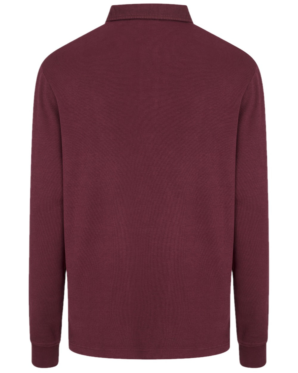 Merlot Coloured Hoggs of Fife Heriot Long Sleeve Rugby Shirt on white background #colour_merlot