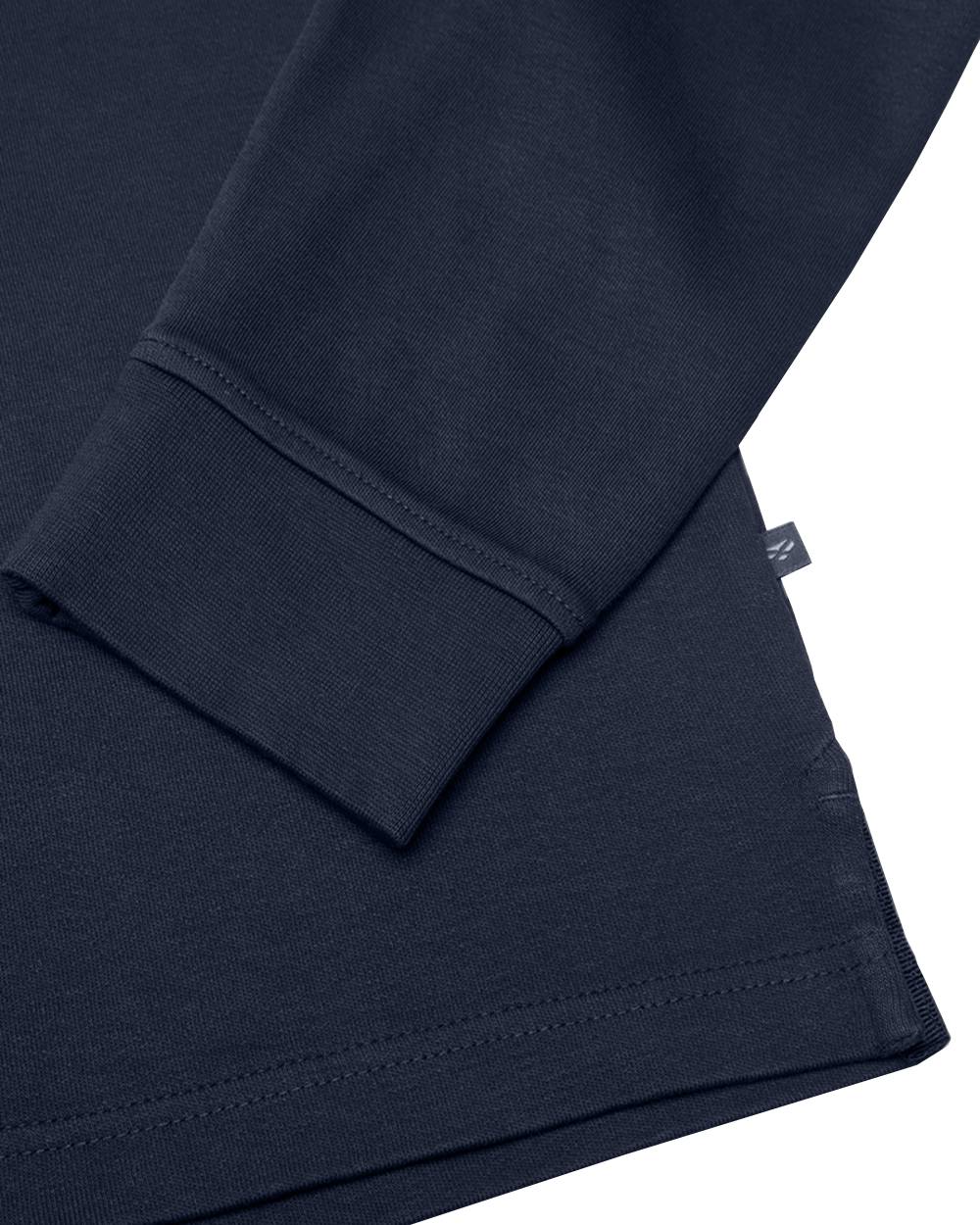 Navy Coloured Hoggs of Fife Heriot Long Sleeve Rugby Shirt on white background #colour_navy