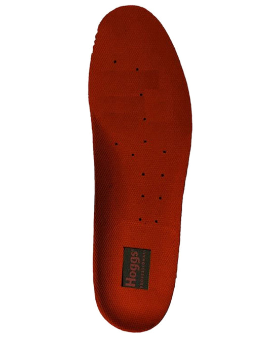 Red Coloured Hoggs of Fife Insoles on white background #colour_red