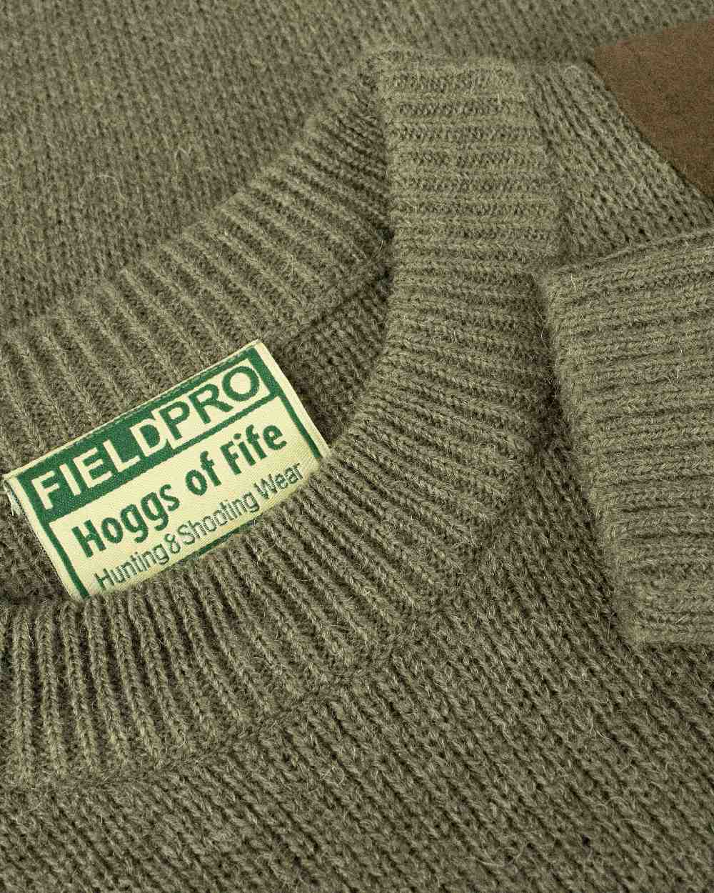 Soft Marled Green Coloured Hoggs of Fife Junior Melrose Pullover on white background #colour_soft-marled-green