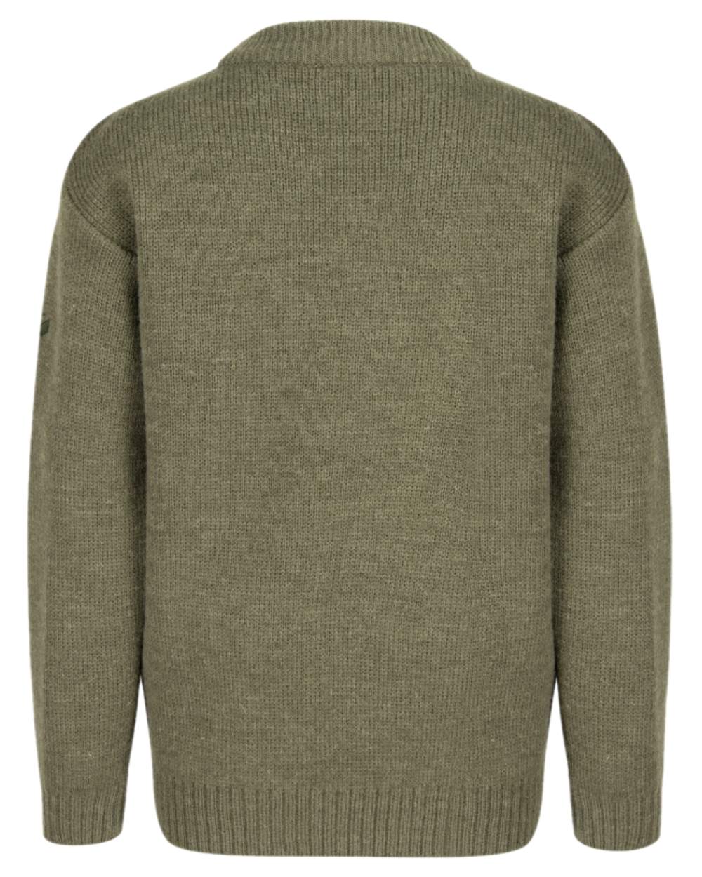 Soft Marled Green Coloured Hoggs of Fife Junior Melrose Pullover on white background #colour_soft-marled-green
