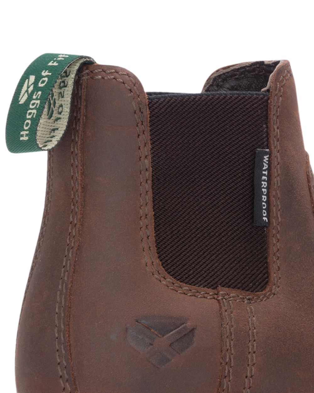 Brown Waxy Coloured Hoggs of Fife Junior Shire Waterproof Dealer Boots on white background #colour_brown-waxy