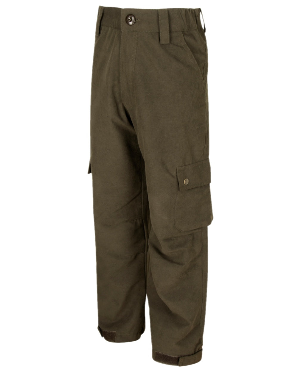 Dark Green Coloured Hoggs of Fife Junior Struther Waterproof Trousers on white background #colour_dark-green