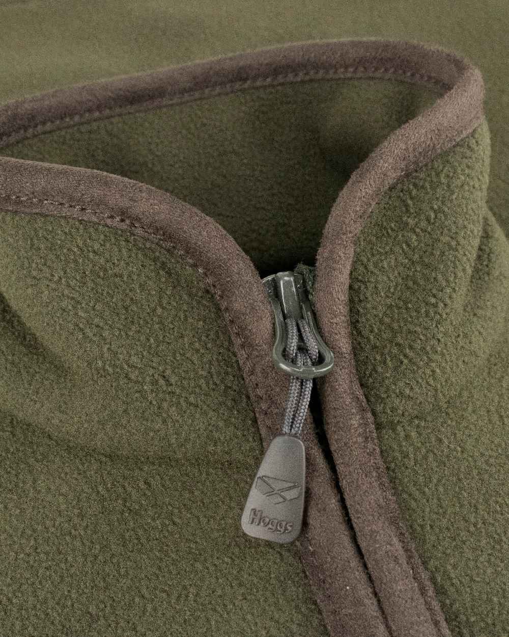 Green Coloured Hoggs of Fife Junior Woodhall Fleece Gilet on white background #colour_green