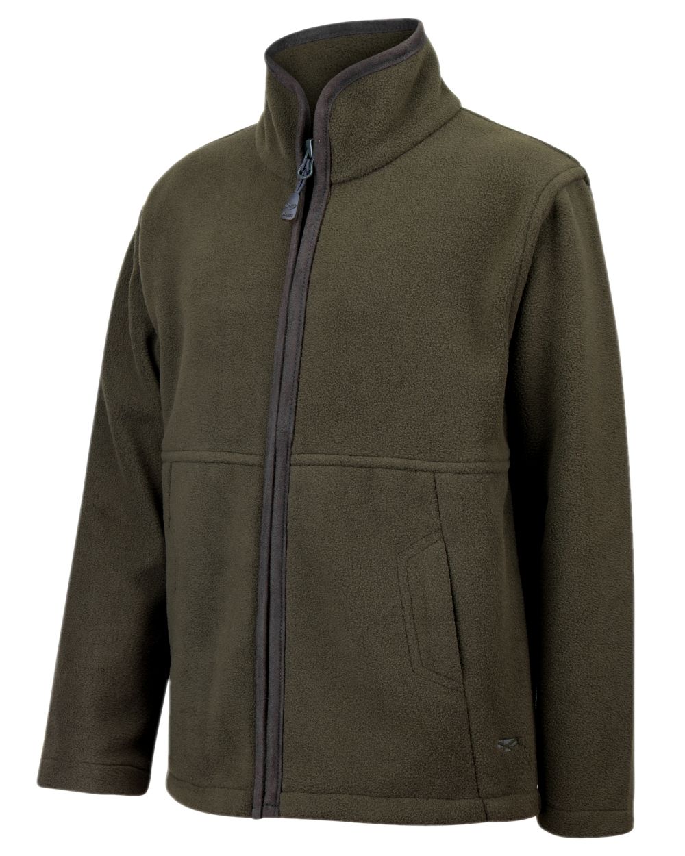 Green Coloured Hoggs of Fife Junior Woodhall Fleece Jacket on white background #colour_green