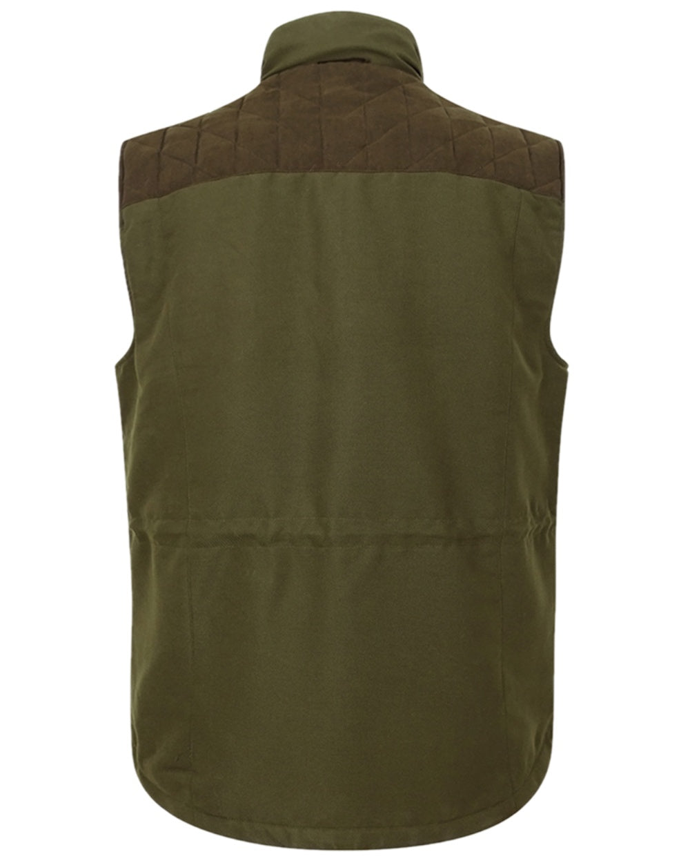 Olive Green Coloured Hoggs of Fife Kincraig Field Waistcoat on white background #colour_olive-green