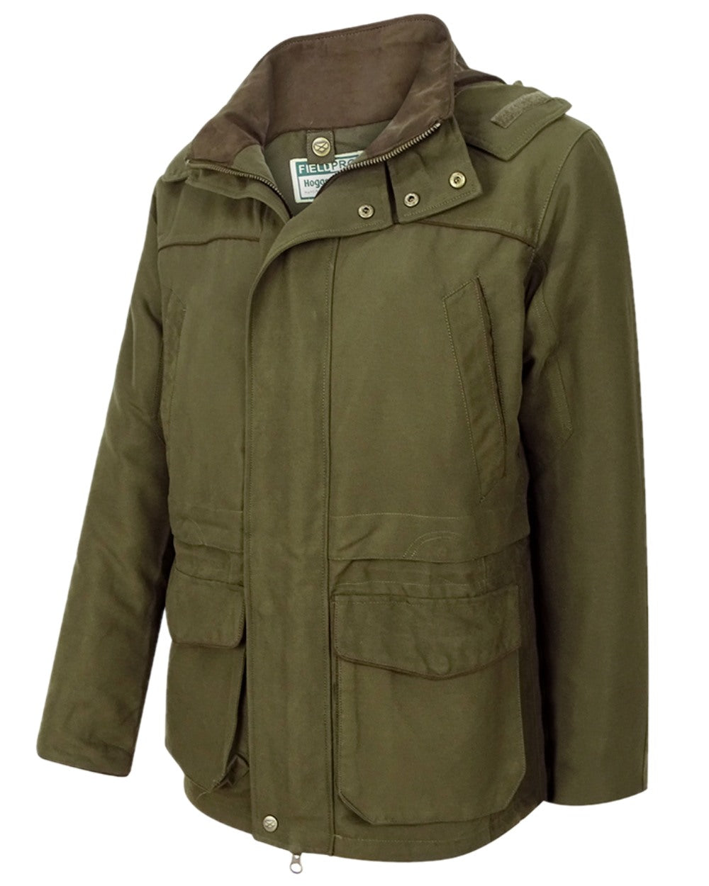 Olive Green Coloured Hoggs of Fife Kincraig Waterproof Field Jacket on white background #colour_olive-green