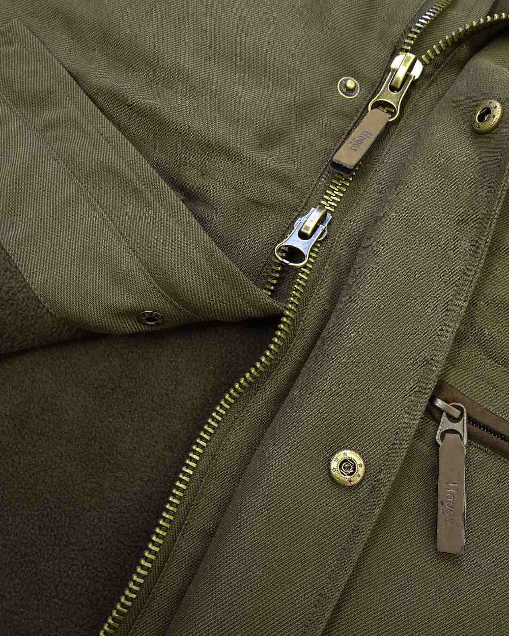 Olive Green Coloured Hoggs of Fife Kincraig Waterproof Field Jacket on white background #colour_olive-green