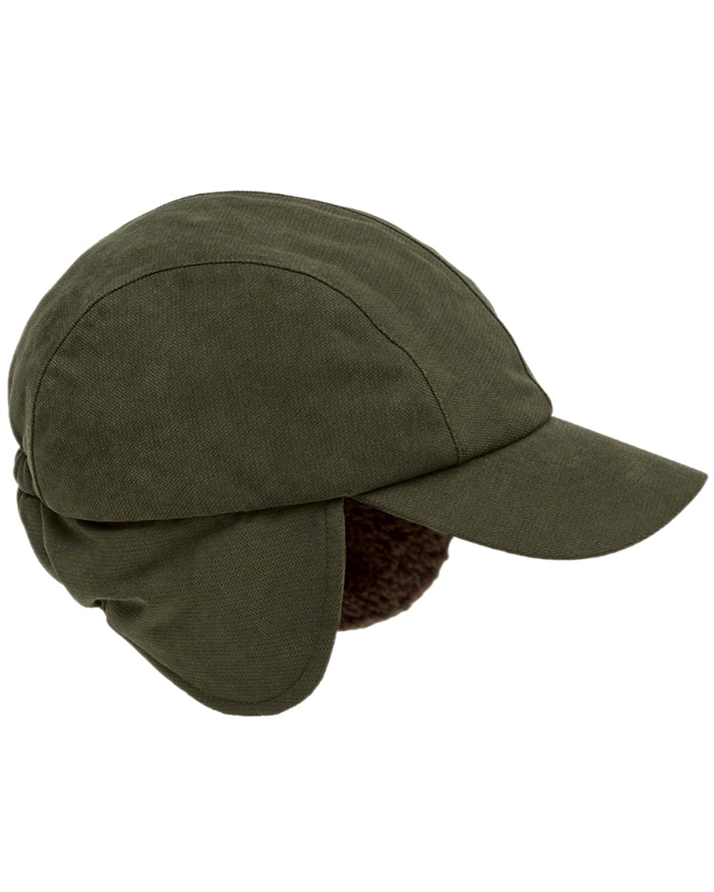 Olive Green Coloured Hoggs of Fife Kincraig Waterproof Hunting Cap on white background #colour_olive-green