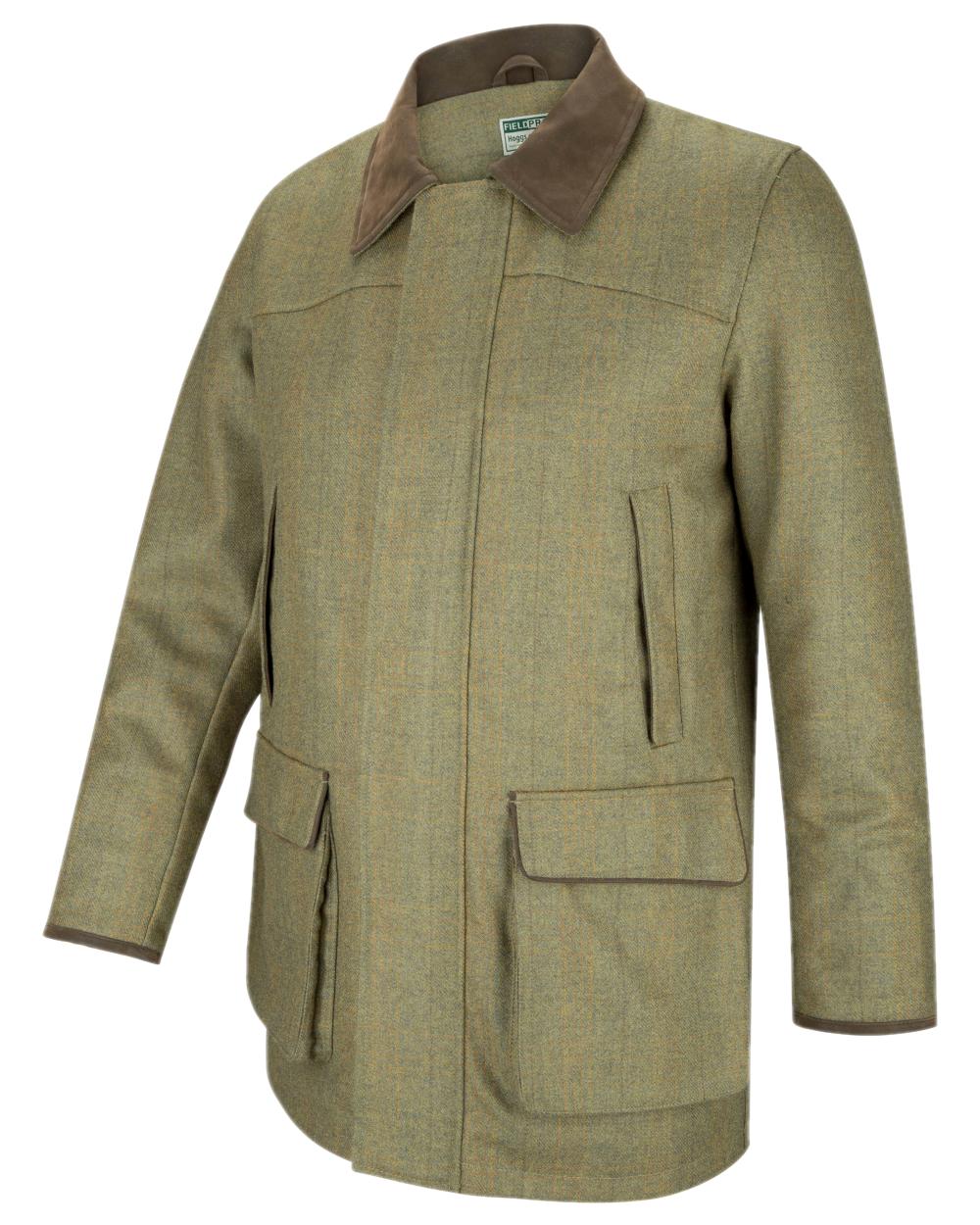 Autumn Bracken Coloured Hoggs of Fife Kinloch Technical Tweed Field Coat on white background #colour_autumn-bracken