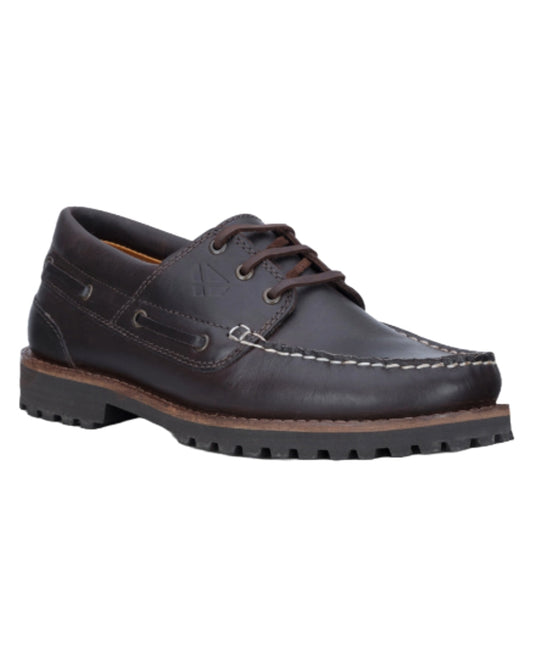 Chestnut Coloured Hoggs of Fife Kintyre Rugged Moccasin Boat Shoes on white background #colour_chestnut