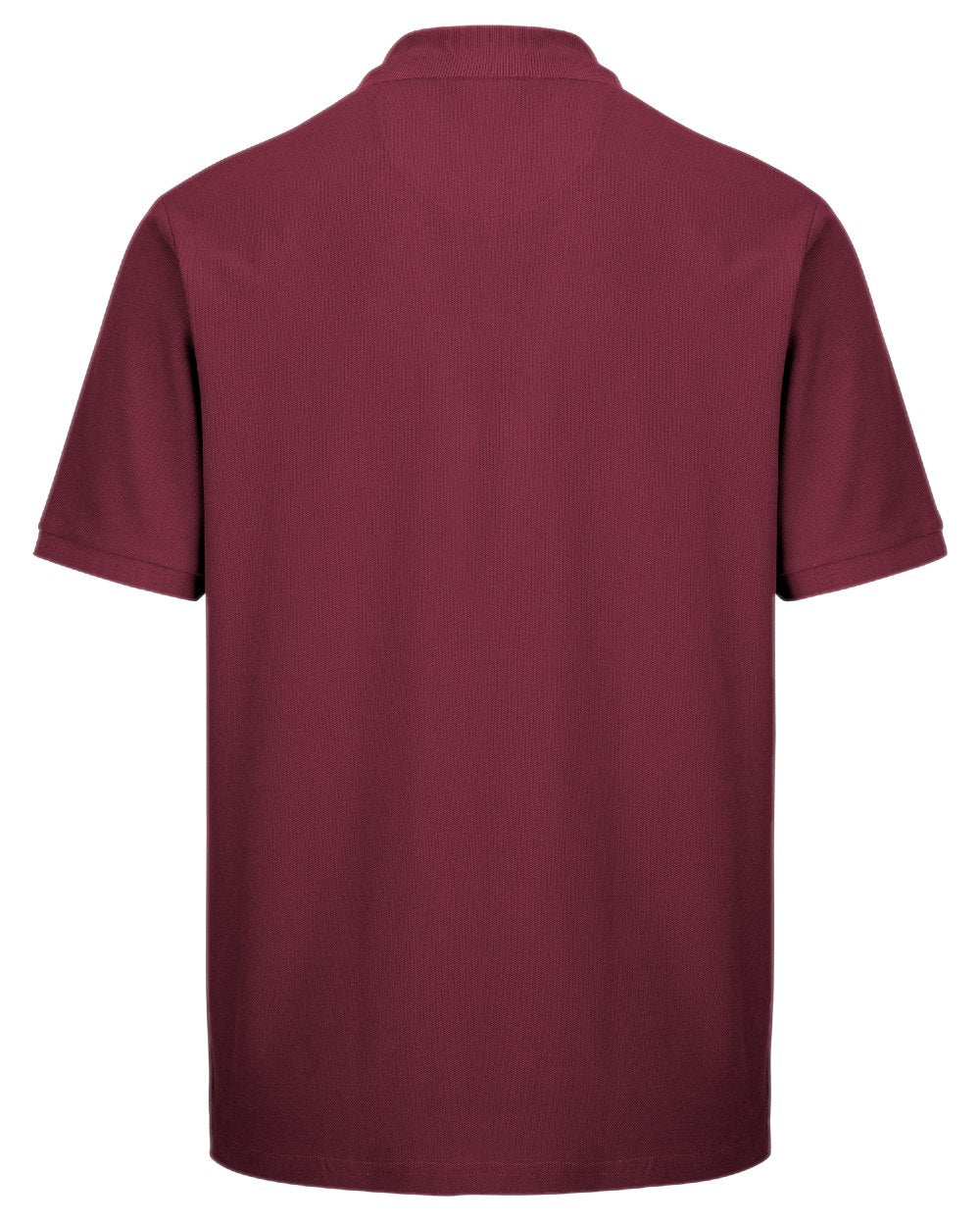 Bordeaux Coloured Hoggs of Fife Largs Pique Polo Shirt on white background #colour_bordeaux