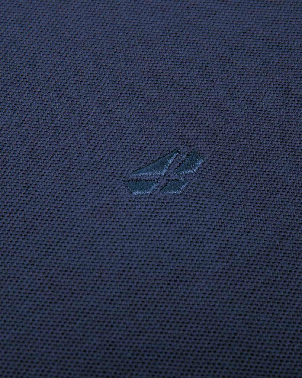 Navy Coloured Hoggs of Fife Largs Pique Polo Shirt on white background #colour_navy