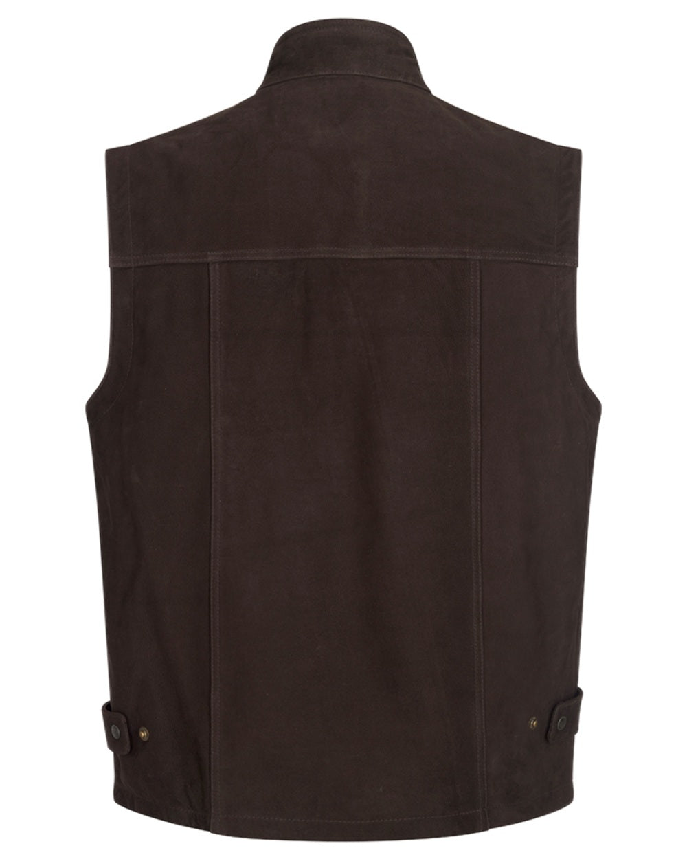 Chocolate Coloured Hoggs of Fife Lomond II Leather Waistcoat on white background #colour_chocolate
