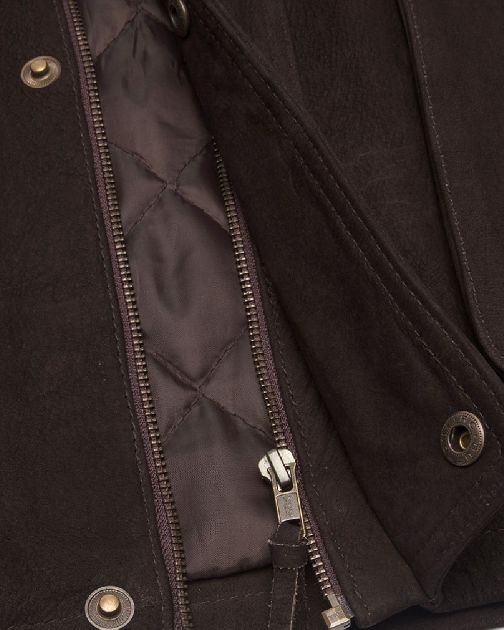 Chocolate Coloured Hoggs of Fife Lomond II Leather Waistcoat on white background #colour_chocolate
