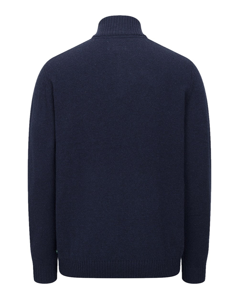 Navy Marl Coloured Hoggs of Fife Lothian II Quarter Zip Pullover on white background #colour_navy-marl