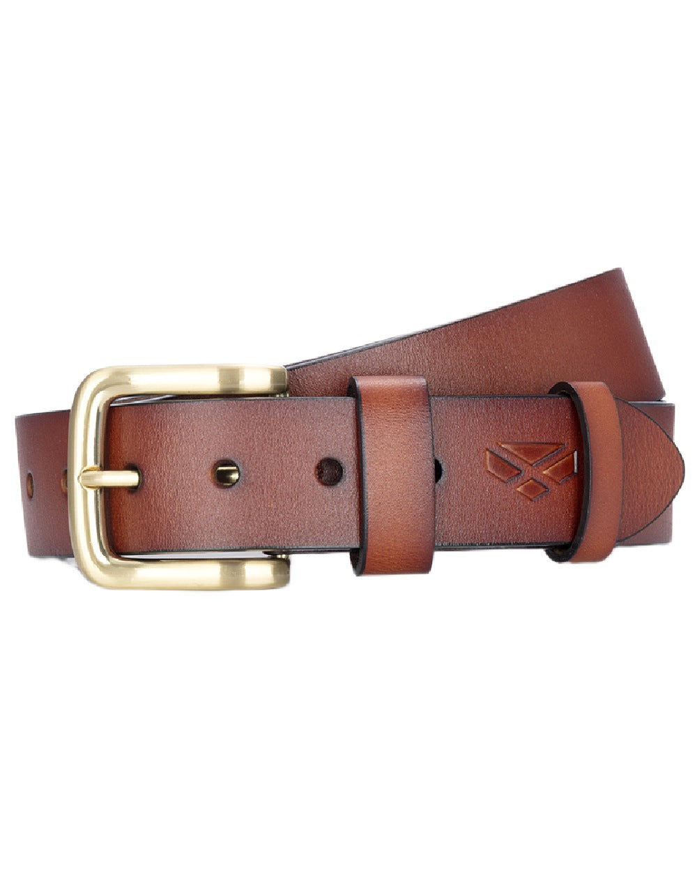 Whisky-Tan Coloured Hoggs of Fife Luxury Leather Belts on white background #colour_whisky-tan