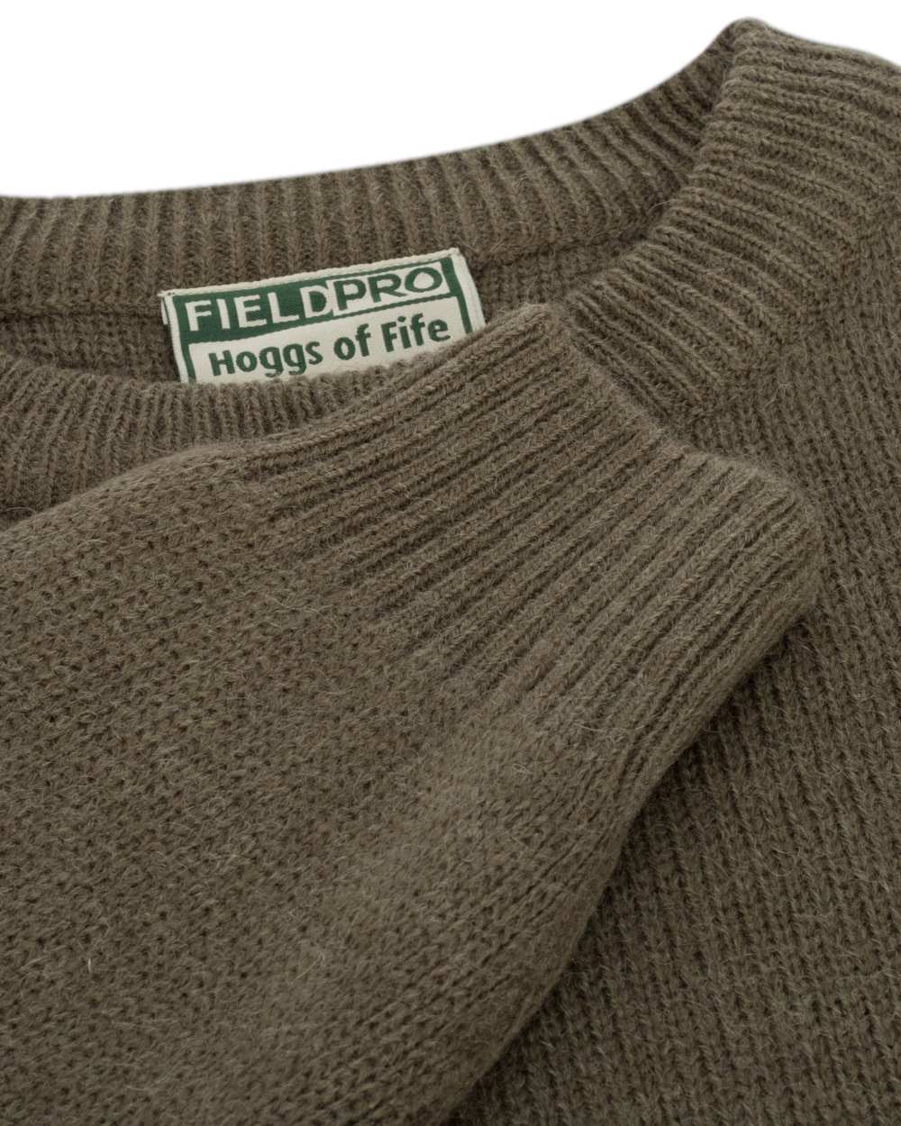 Marled Green Coloured Hoggs of Fife Melrose Hunting Pullover on white background #colour_marled-green