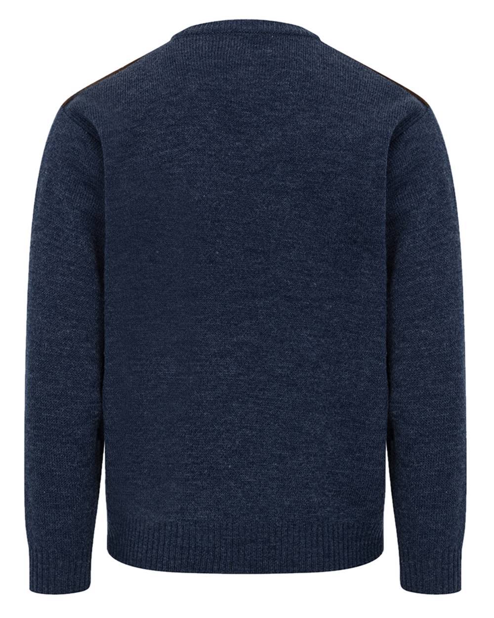 Storm Blue coloured Hoggs of Fife Melrose II Crew Pullover on white background #colour_storm-blue