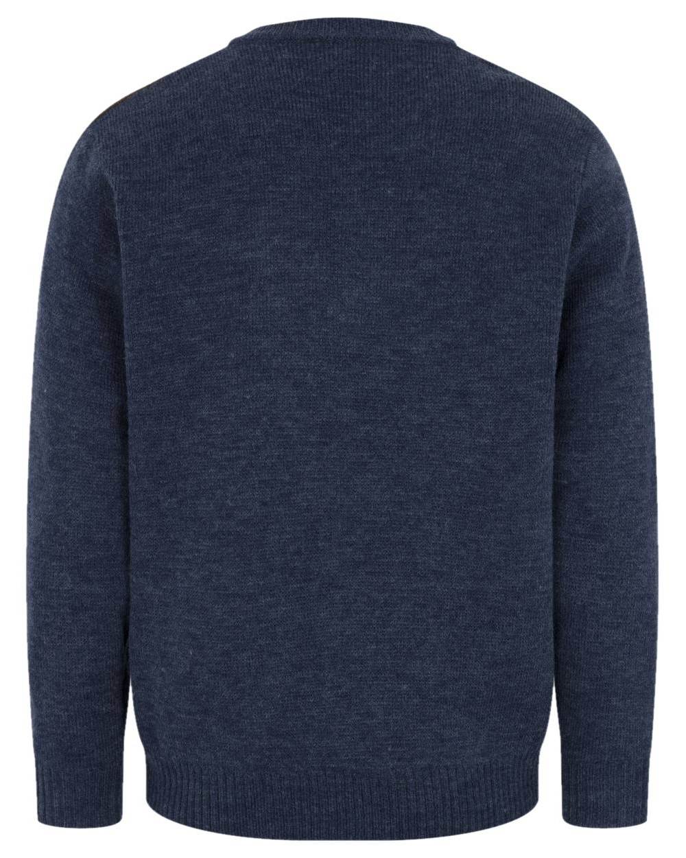 Storm Blue coloured Hoggs of Fife Melrose II V Neck Pullover on white background #colour_storm-blue