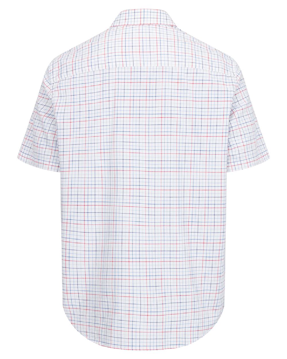 Red Sky Coloured Hoggs of Fife Mens Callum Short Sleeve Tattersall Shirt on white background #colour_red-sky