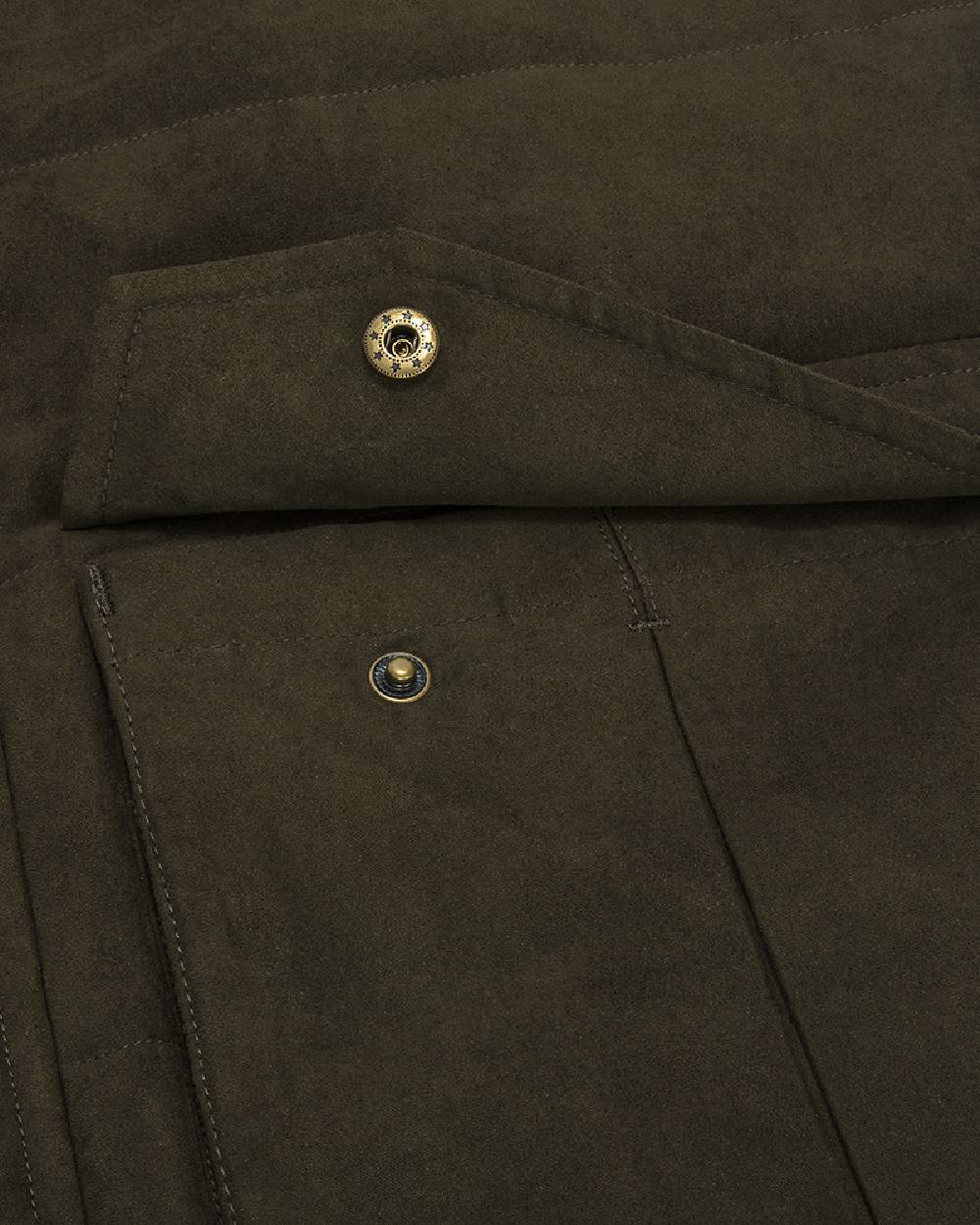 Loden coloured Hoggs of Fife Mens Glenbervie Quilted Gilet on white background #colour_loden