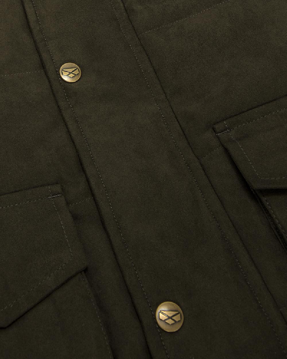 Loden coloured Hoggs of Fife Mens Glenbervie Quilted Gilet on white background #colour_loden