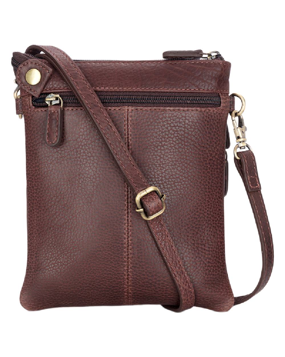 Conker Coloured Hoggs of Fife Monarch Leather Travel Organiser on white background #colour_conker