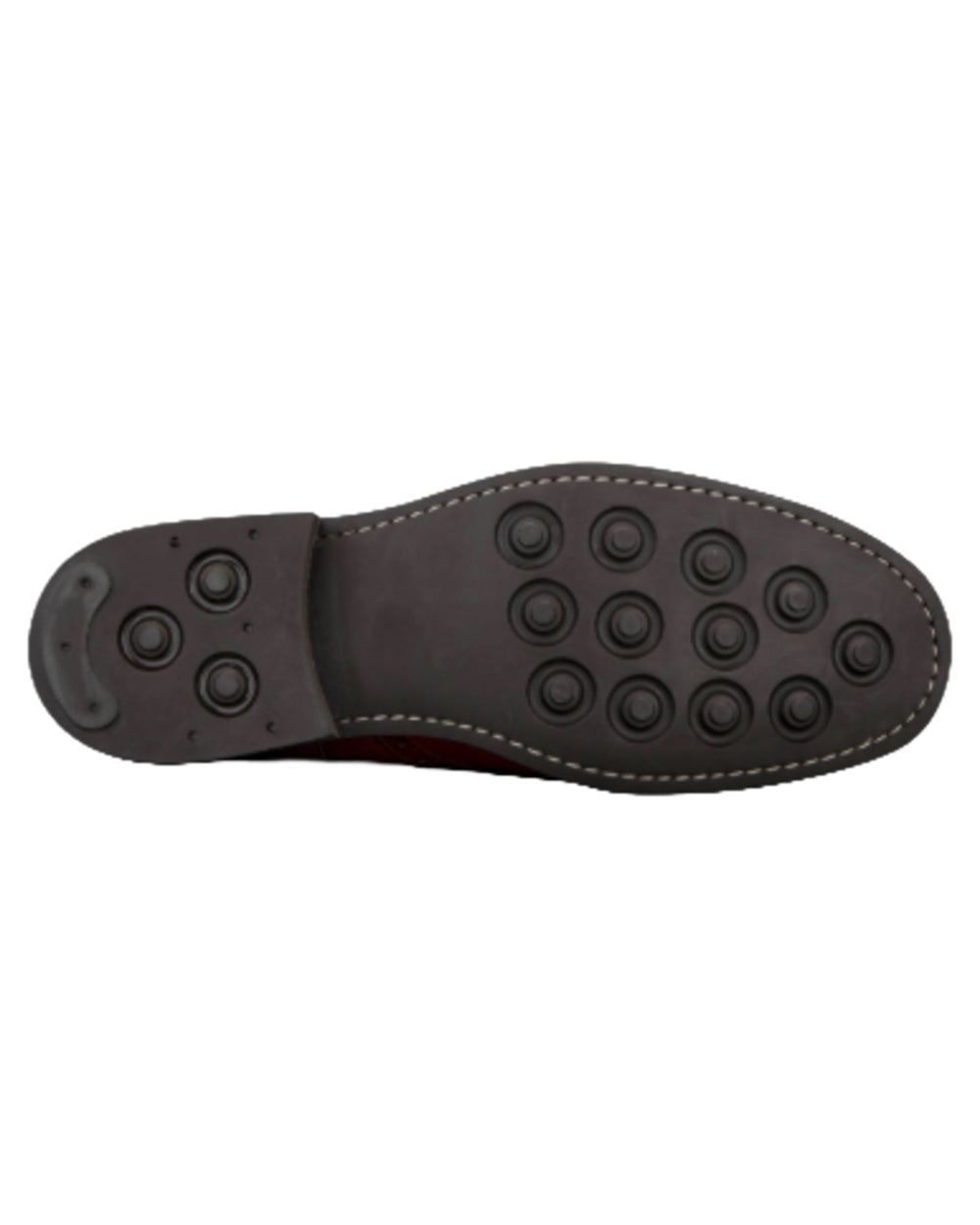 Black Coloured Hoggs of Fife Muirfield Brogue Shoe Rubber Soles on white background #colour_black
