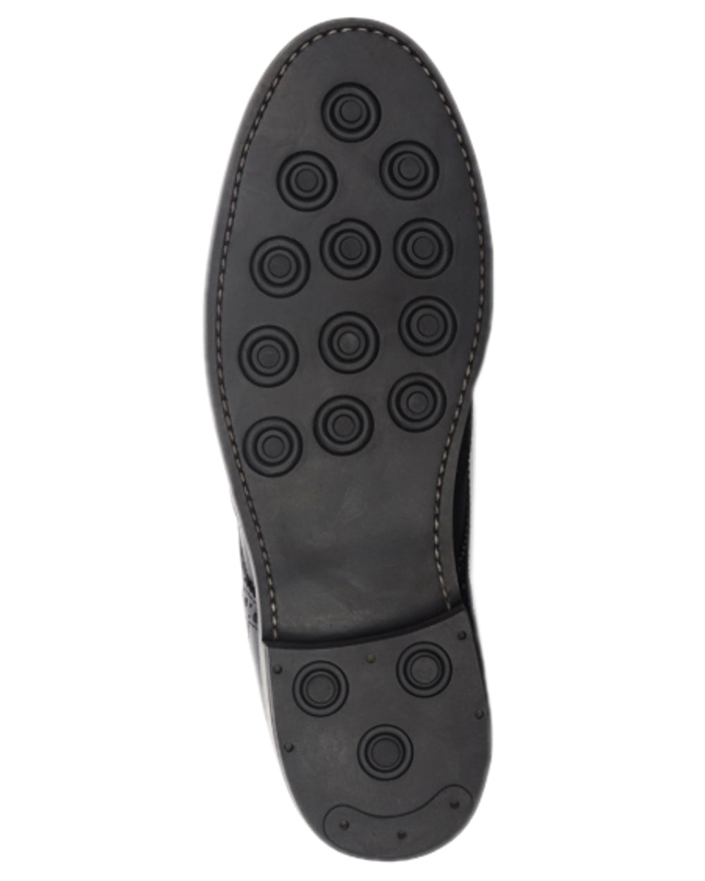 Burnished Tan Coloured Hoggs of Fife Muirfield Brogue Shoe Rubber Soles on white background #colour_burnished-tan