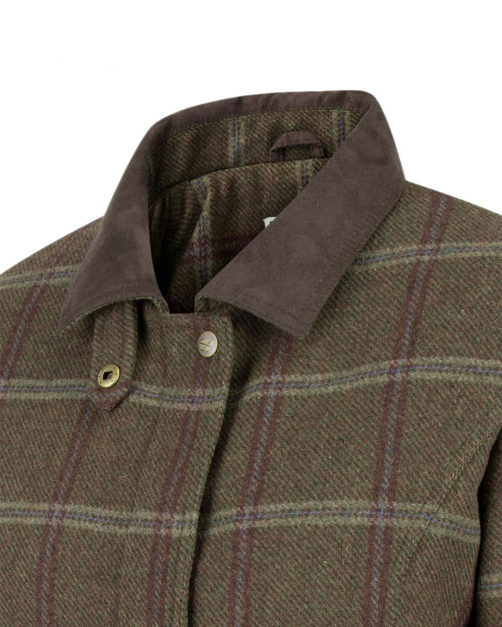 Bracken Tweed Coloured Hoggs of Fife Musselburgh Tweed Field Coat on white background #colour_bracken-tweed