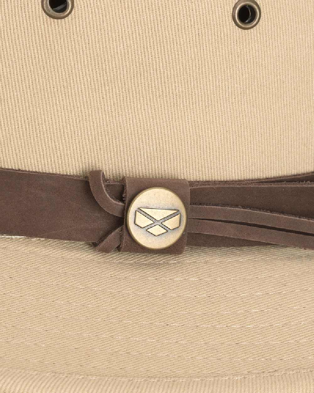 Desert Sand Coloured Hoggs of Fife Panmure Canvas Foldable Hat on white background #colour_desert-sand